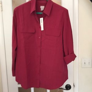 Chico’s, size 2, easy shirt, long sleeve top